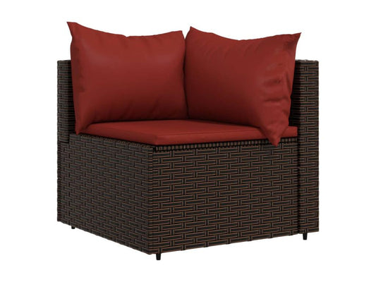 Ensemble de 2 pièces en résine tressée, marron