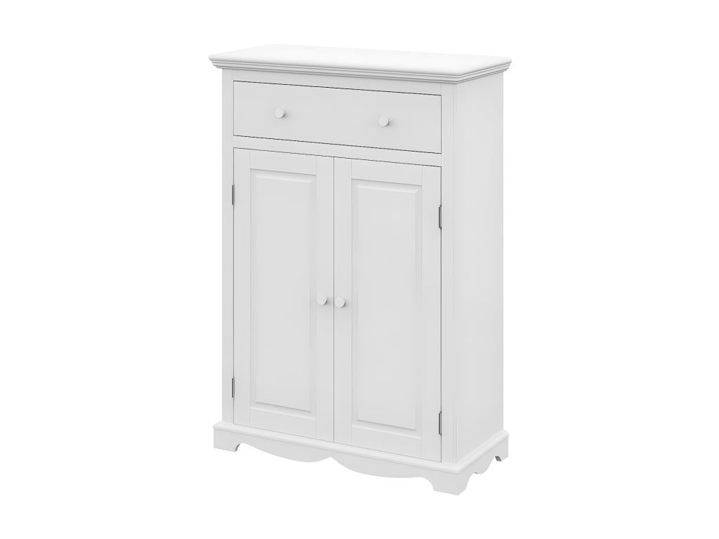 Buffet 2 portes, 94 x 134 x 42 cm, blanc