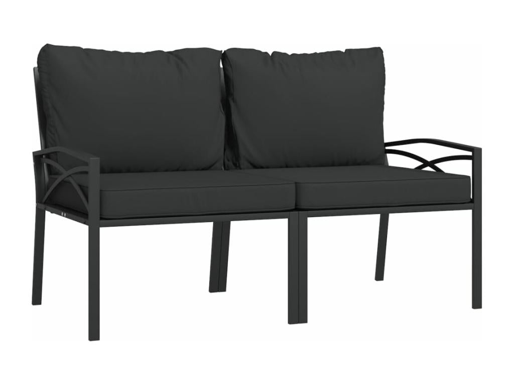Ensemble de mobilier de jardin 6 pièces, noir