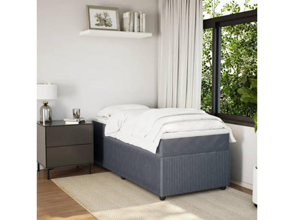 Matelas en velours, 90 x 190 cm, gris
