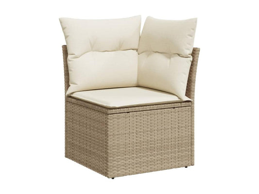 Ensemble de mobilier de jardin 10 pièces en résine tressée beige