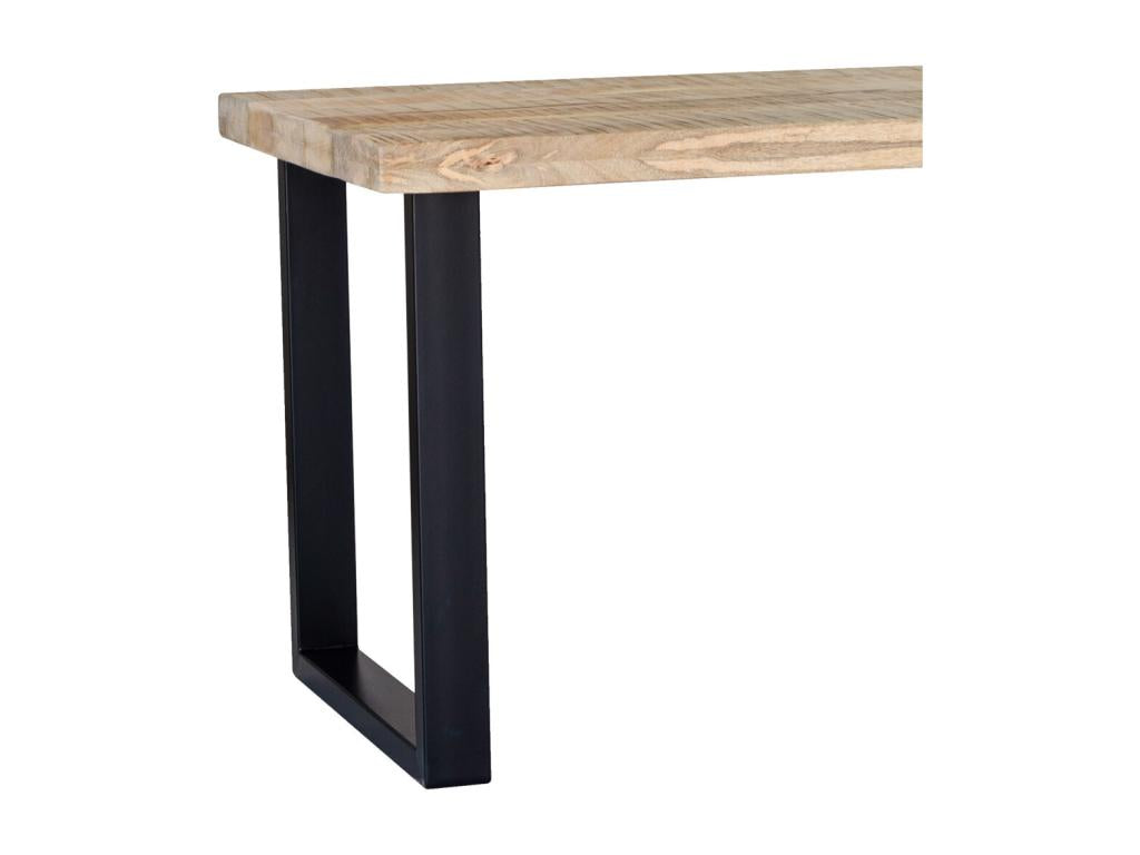 Table en bois de manguier, 160 x 80 x 76 cm, teinte naturelle claire