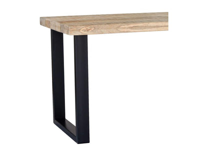Table en bois de manguier, 160 x 80 x 76 cm, teinte naturelle claire