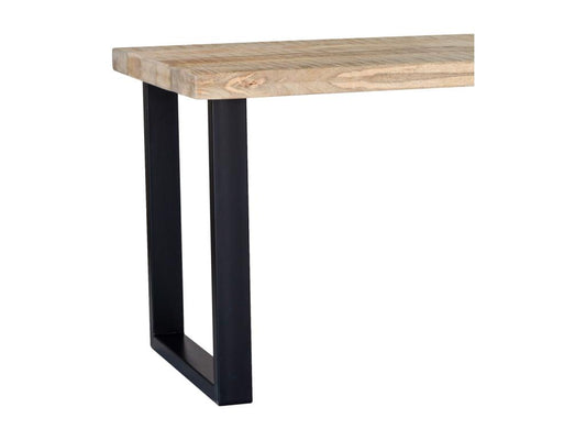 Table en bois de manguier, 160 x 80 x 76 cm, teinte naturelle claire