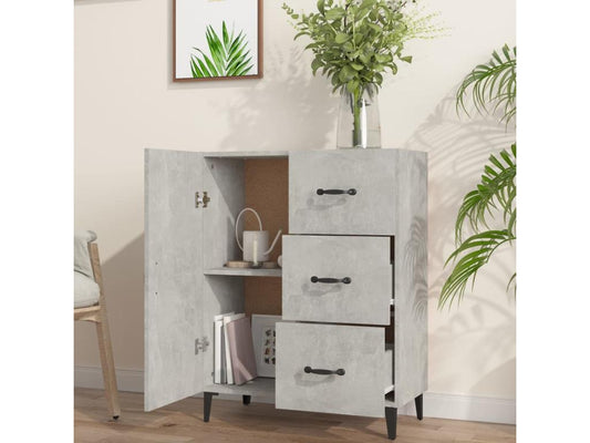 Buffet en bois d'ingénierie, 69,5 x 34 x 90 cm, gris