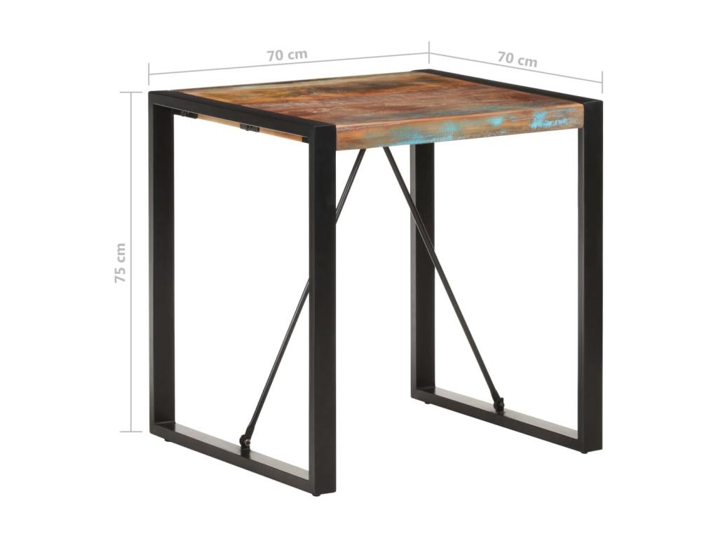Table, 70 x 70 x 75 cm, noire