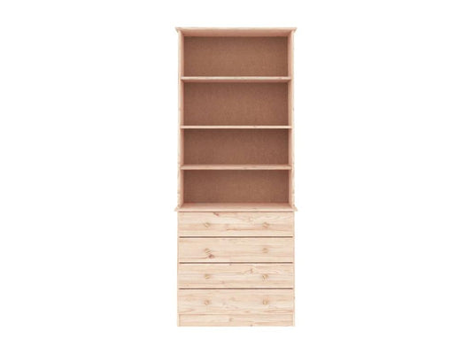 Bibliothèque en bois massif, 77 x 35 x 186,5 cm, marron