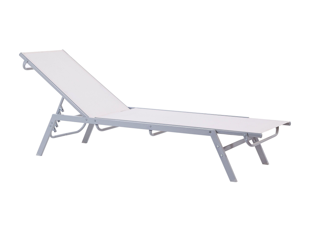 Chaise longue en métal, blanche