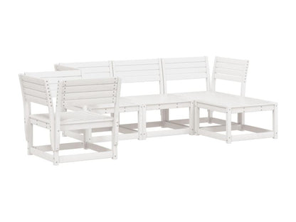 Ensemble de mobilier de jardin 5 pièces en bois massif, blanc