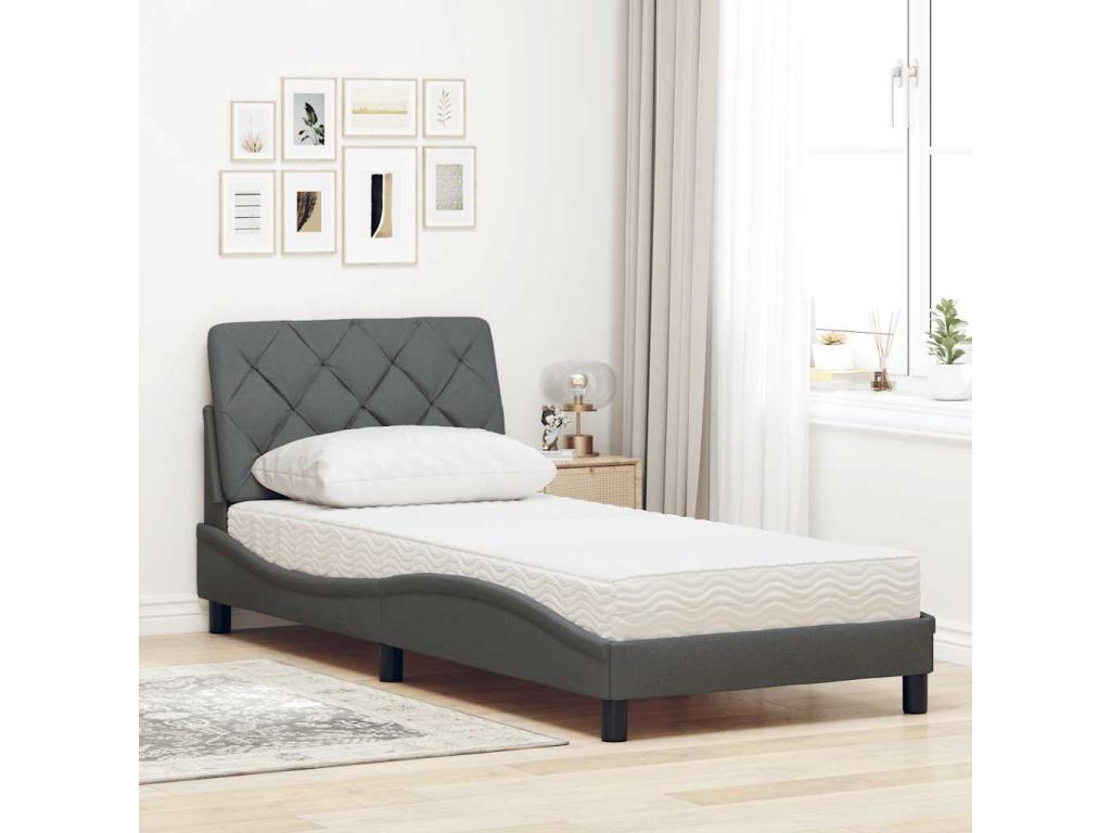 Matelas en tissu, 80 x 200 cm, gris