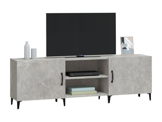 Meuble TV en bois composite, 150 x 30 x 50 cm, gris