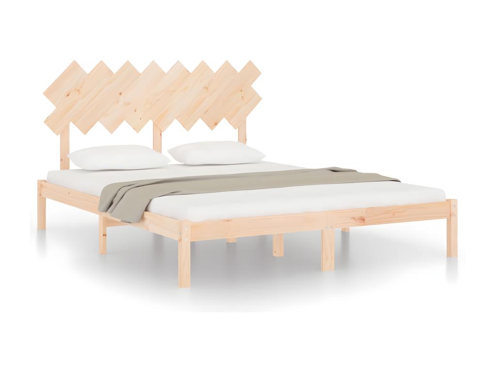 Matelas en bois massif, 160 x 200 cm, marron