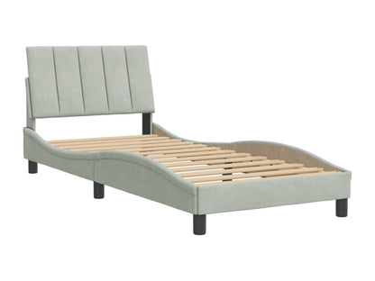 Matelas en velours, 90 x 200 cm, gris