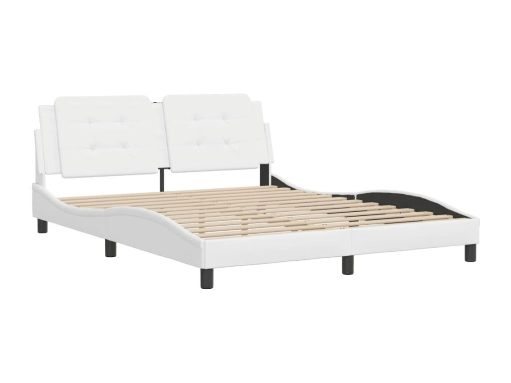 Matelas en similicuir, 160 x 200 cm, blanc