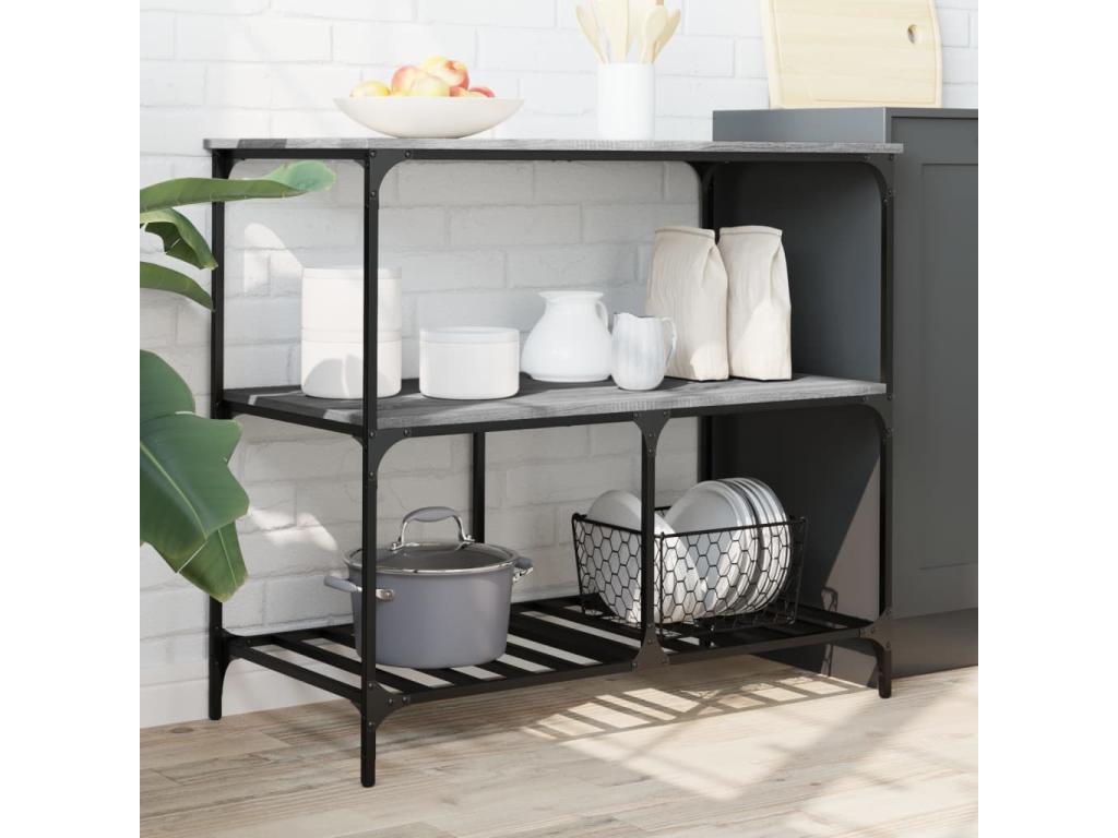 Panneau en bois d'ingénierie, 100 x 50 x 95 cm, gris