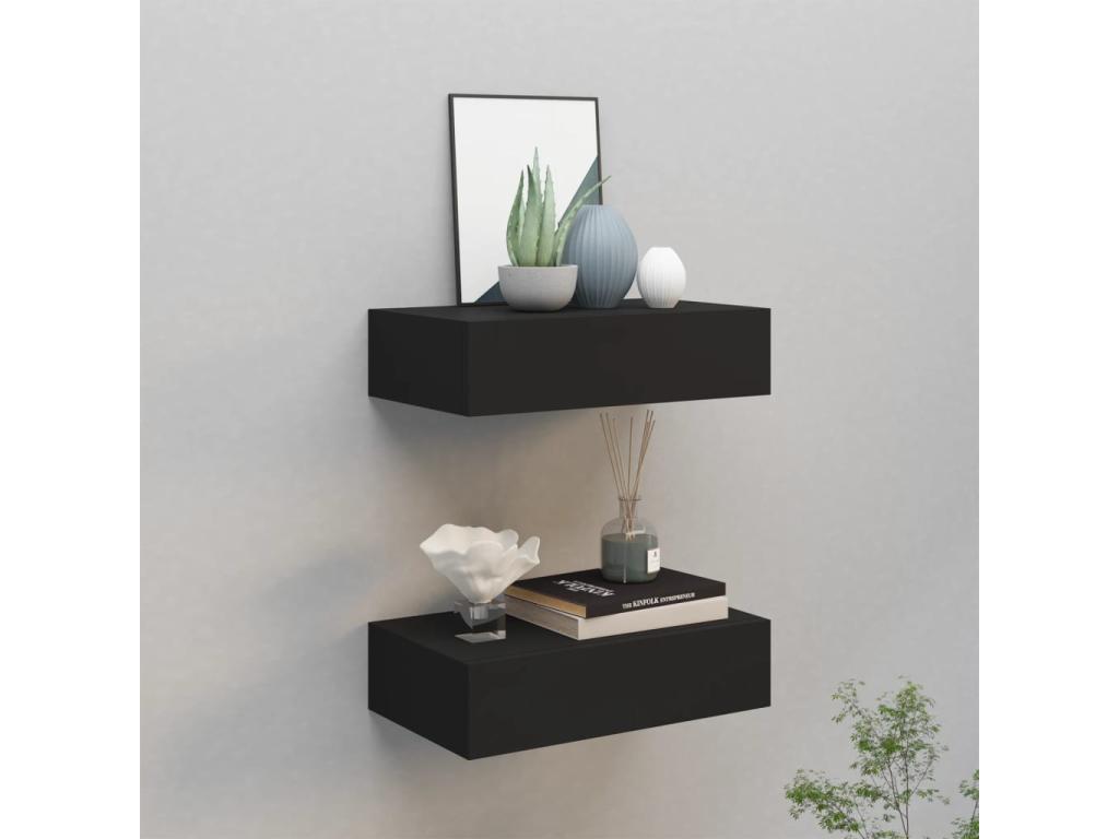 Produit en 2 pièces, 40 x 23,5 x 10 cm, noir