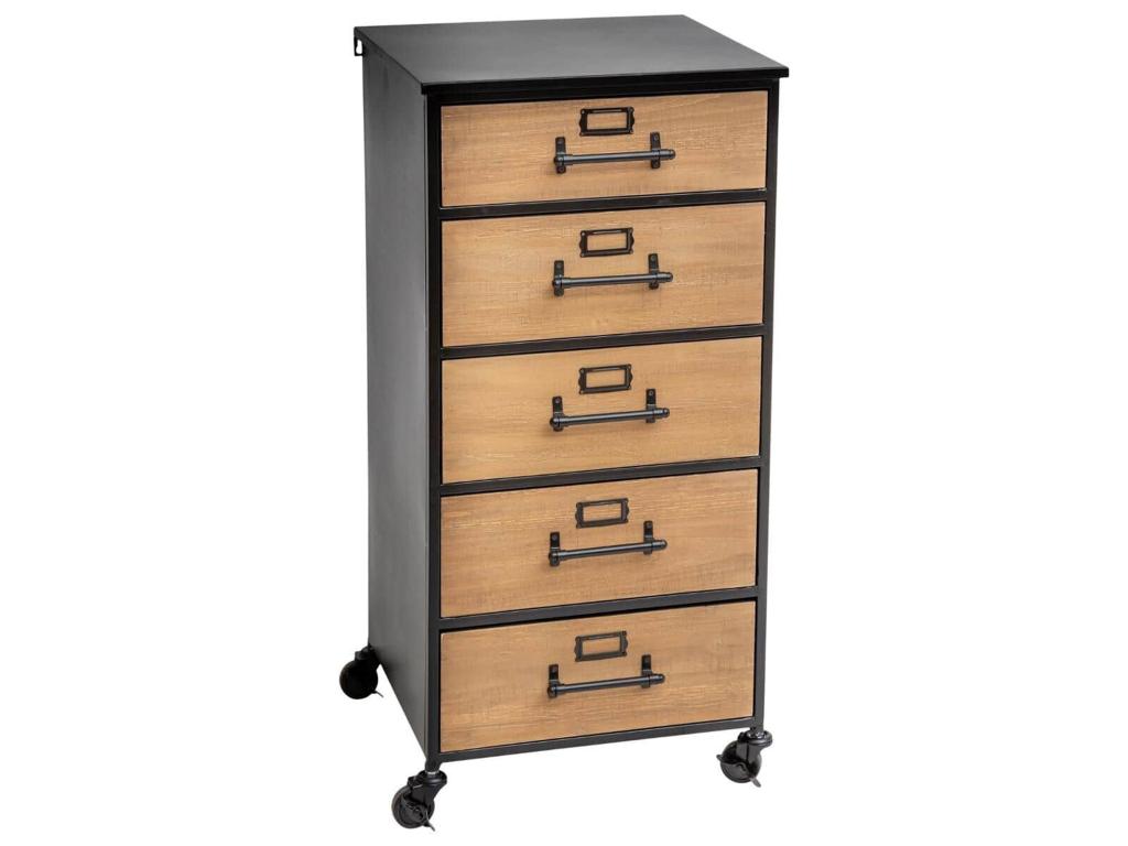 Buffet en métal, 42 x 37 x 87,5 cm, noir