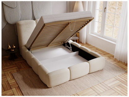 Cadre de lit en velours, 120 x 200 cm, vert