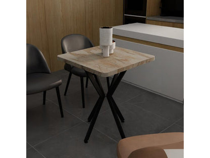 Table en métal, 70 x 70 x 75 cm, marron