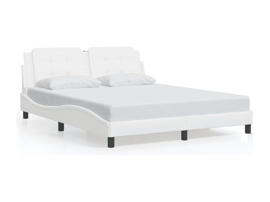 Matelas en similicuir, 160 x 200 cm, blanc
