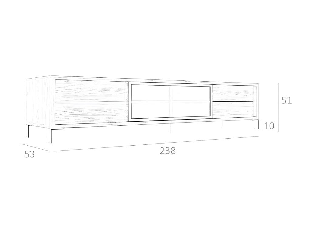 Meuble TV, couleur naturelle foncée
