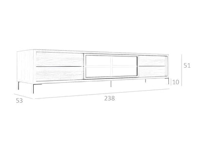 Meuble TV, couleur naturelle foncée