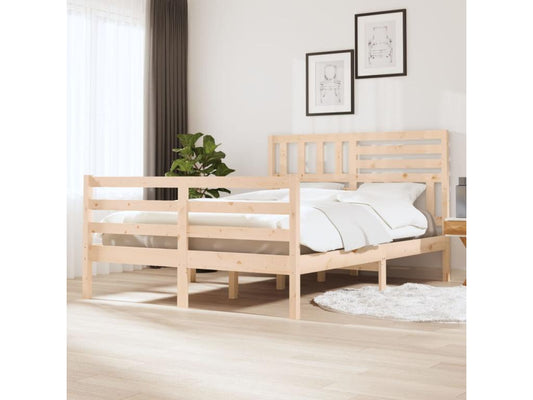 Matelas en bois massif, 150 x 200 cm, marron