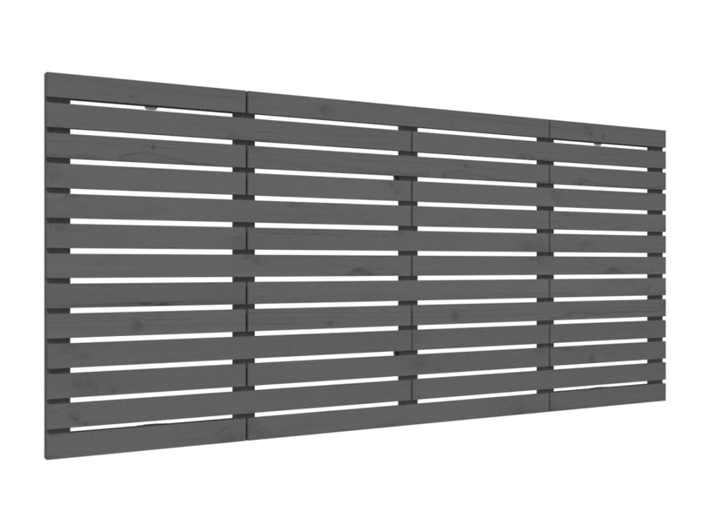 Cadre de lit en bois massif, 156 x 3 x 91,5 cm, gris