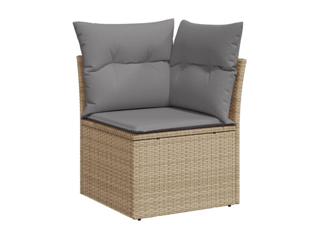 Ensemble de mobilier de jardin 10 pièces en résine tressée beige