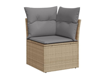 Ensemble de mobilier de jardin 10 pièces en résine tressée beige