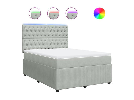 Matelas en velours, 140 x 200 cm, gris