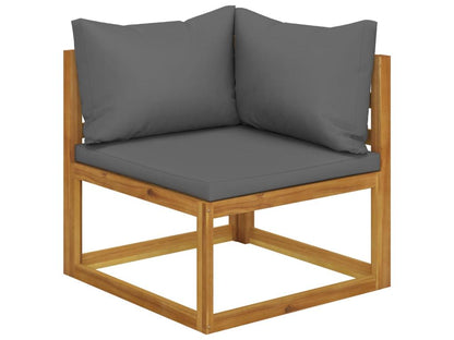 Ensemble de mobilier de jardin 5 pièces, gris