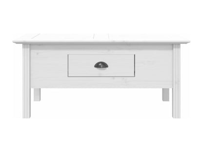 Table basse en pin, 100 x 55 x 45 cm, blanche