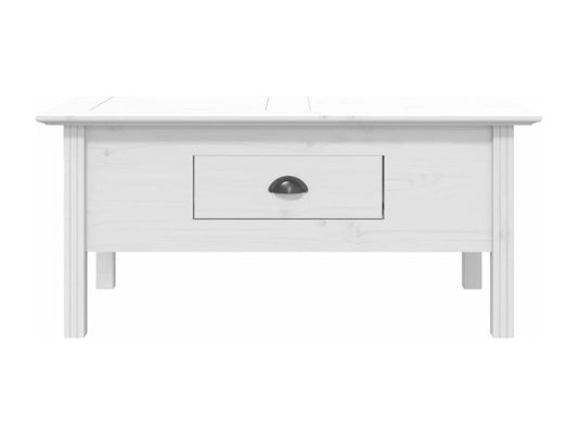 Table basse en pin, 100 x 55 x 45 cm, blanche