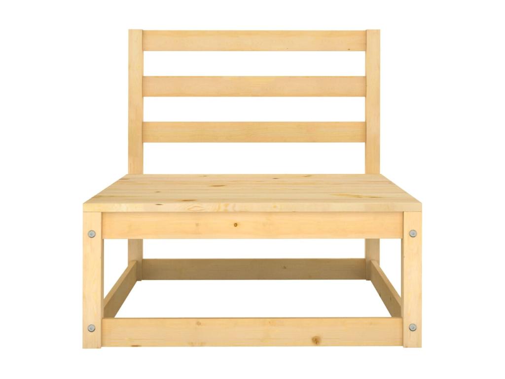 Ensemble de mobilier de jardin 5 pièces en pin, marron