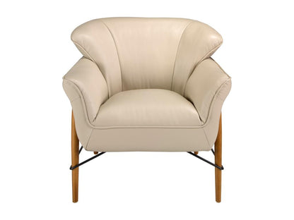 Fauteuil d'appoint en cuir marron