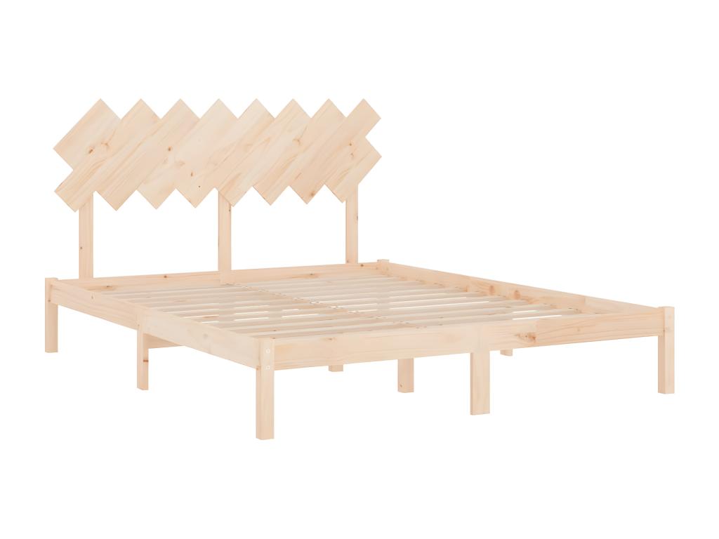 Matelas en bois massif, 160 x 200 cm, marron