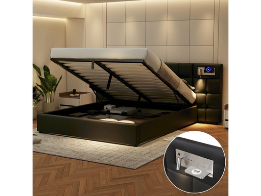 Matelas en tissu, 180 x 200 cm, noir