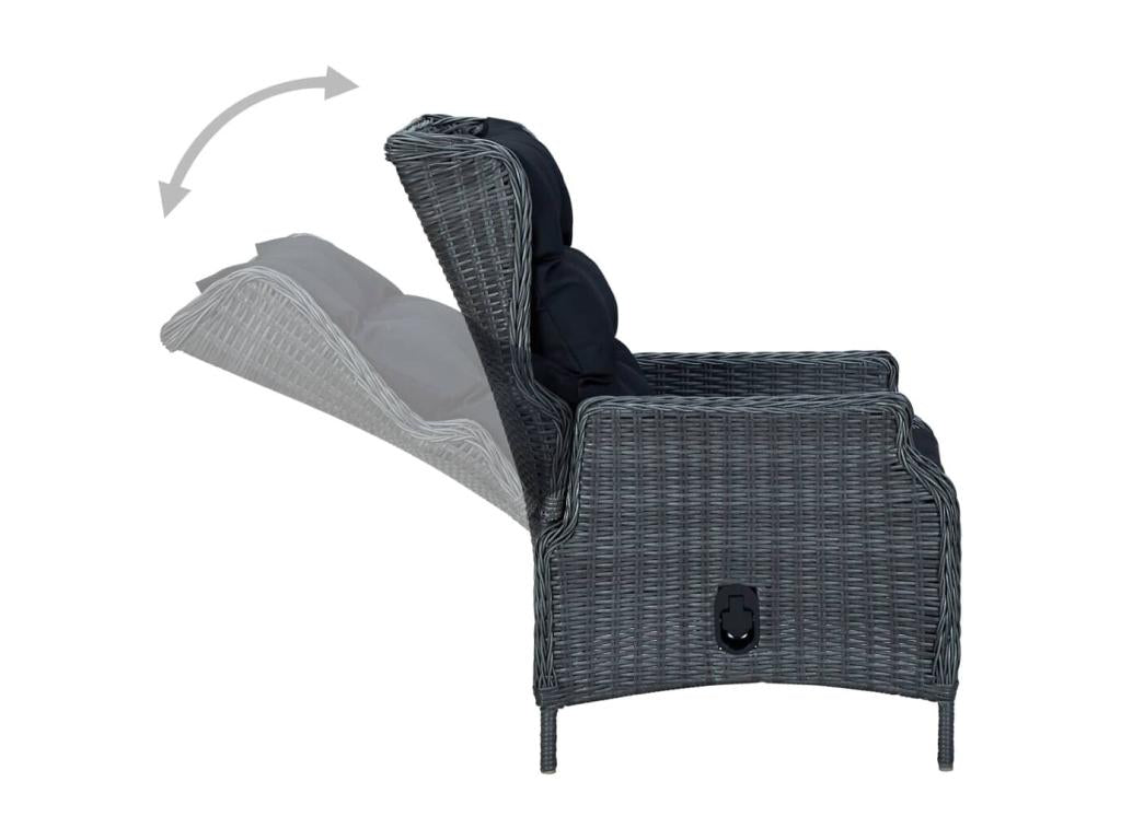 Ensemble de 9 pièces en résine tressée, gris