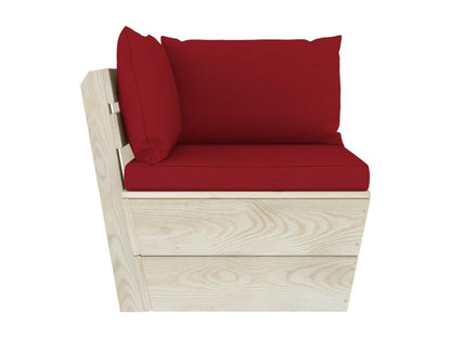 Ensemble de mobilier de jardin 7 pièces, rouge