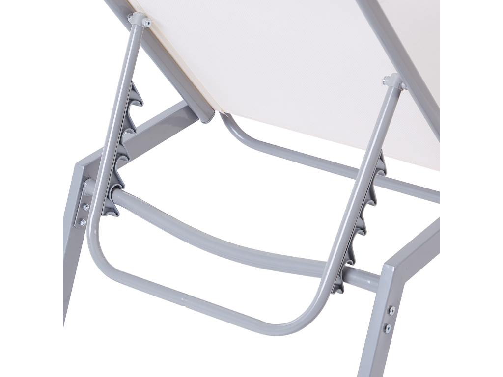 Chaise longue en métal, blanche