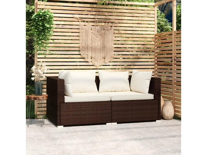 Canapé en résine tressée, marron