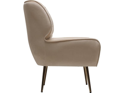 Fauteuil d'appoint en velours, 79 x 71 x 79,5 cm, beige