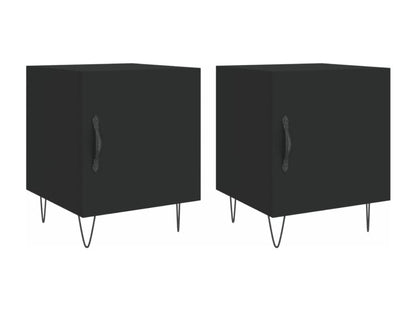 Ensemble de 2 pièces en bois d'ingénierie, 40 x 40 x 50 cm, noir