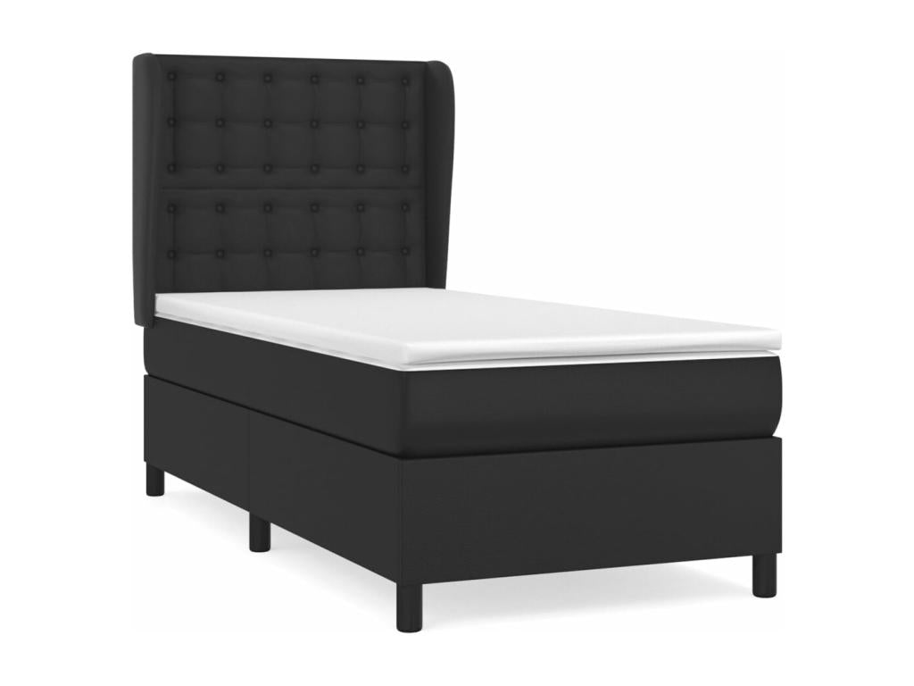 Matelas en similicuir, 100 x 200 cm, noir