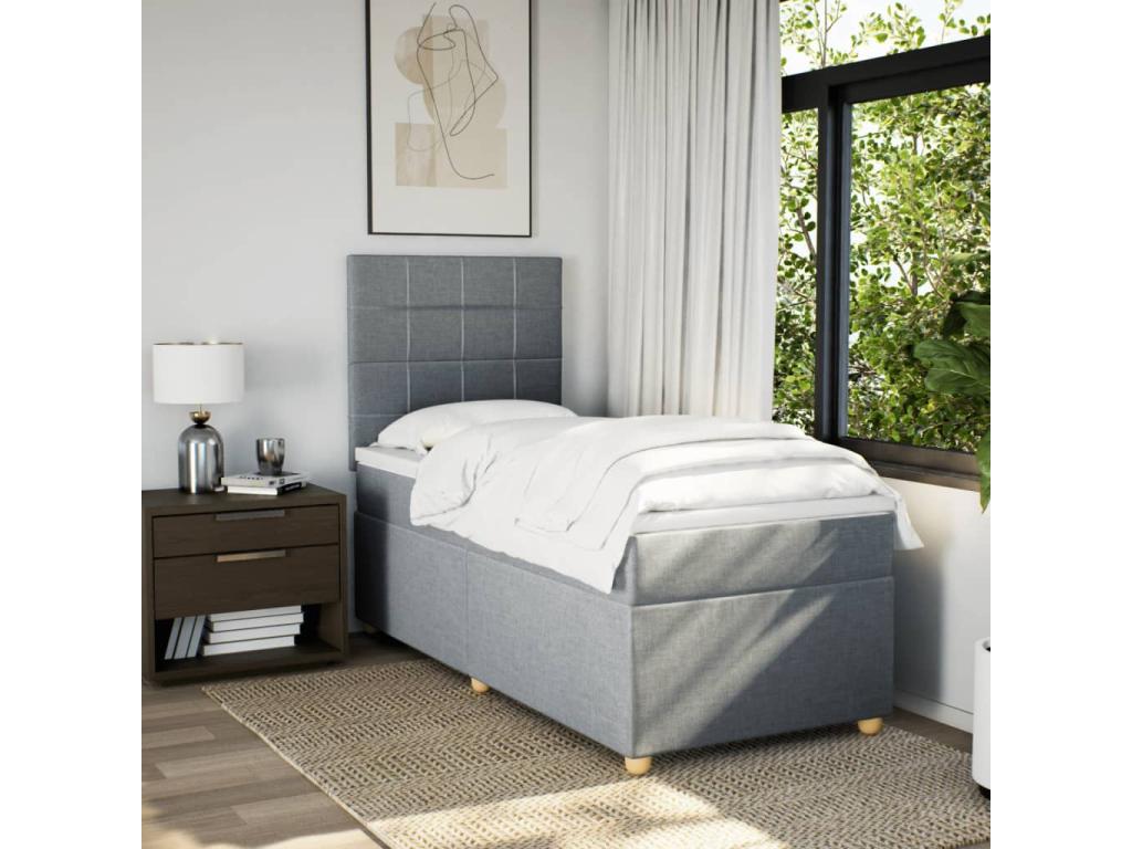 Matelas en tissu, 90 x 190 cm, gris