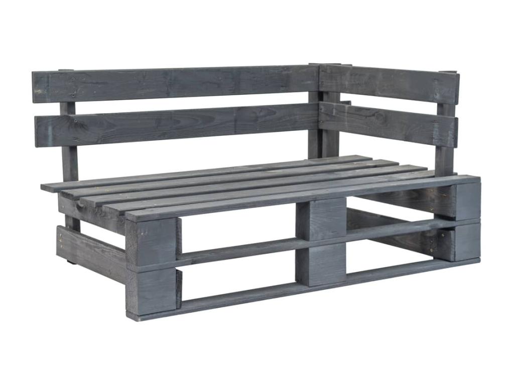Ensemble de mobilier de jardin 6 pièces en pin gris