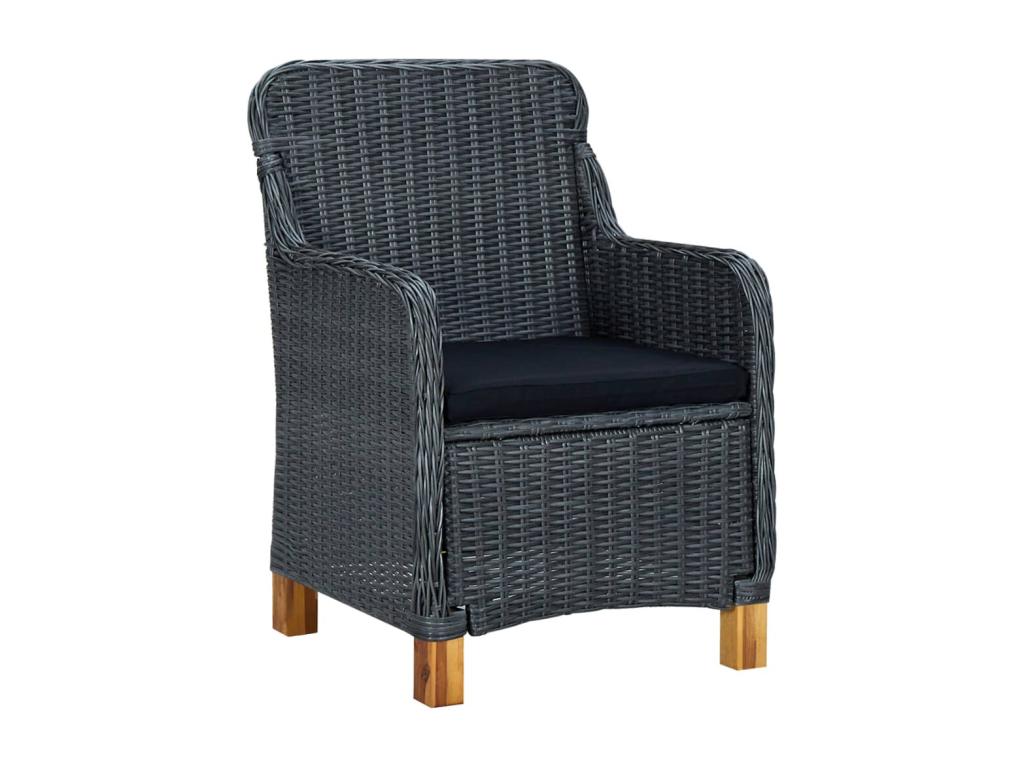 Ensemble de 9 pièces en résine tressée, gris