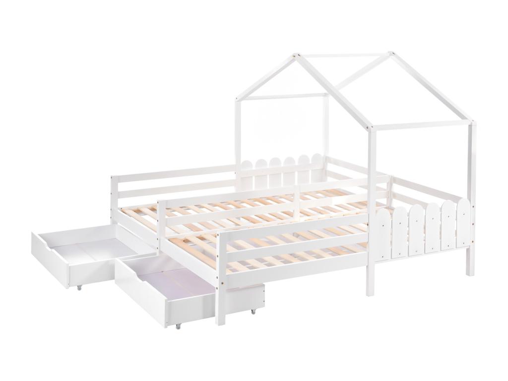 Cadre de lit, 200 x 90 cm, blanc