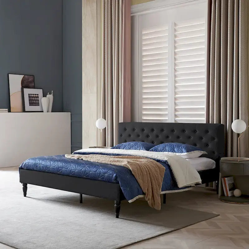 Atterbury Upholstered King Bed Platform by Christopher Knight Home